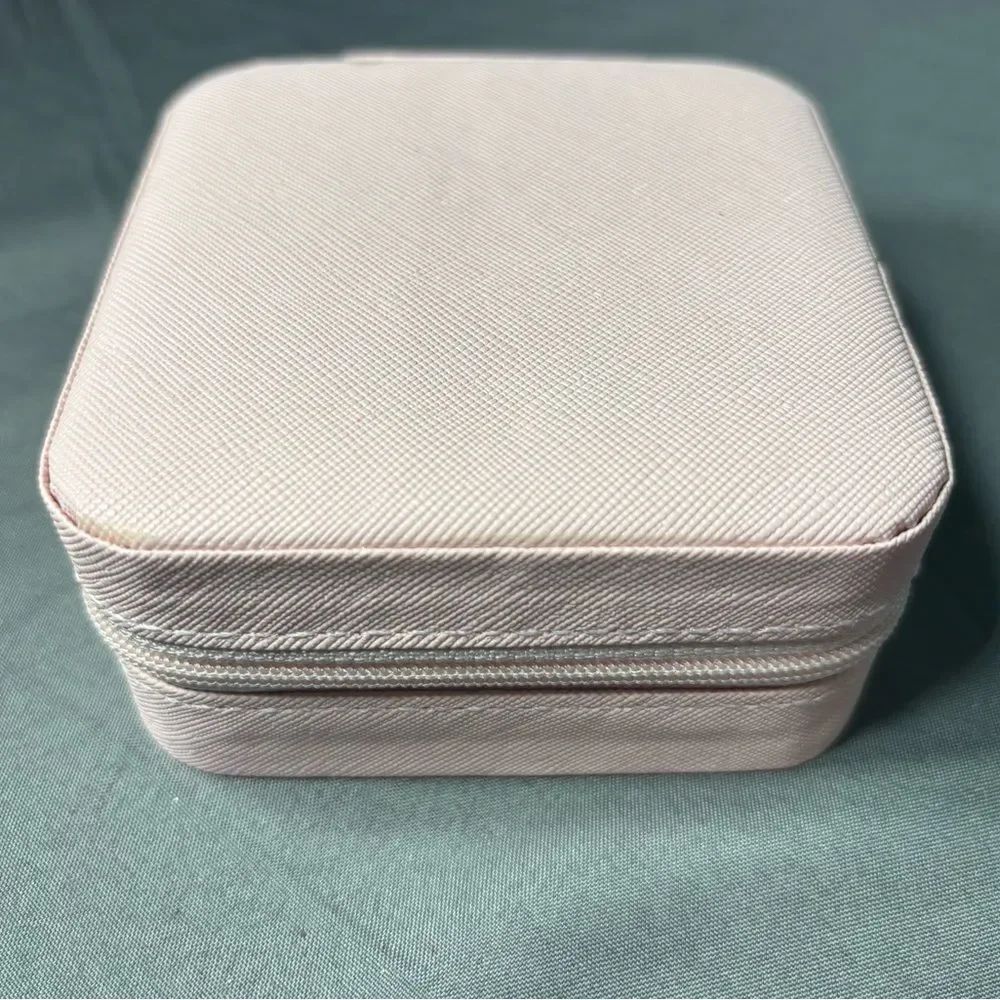 New Pink Compact Travel Jewelry Case - Protective Zip Case